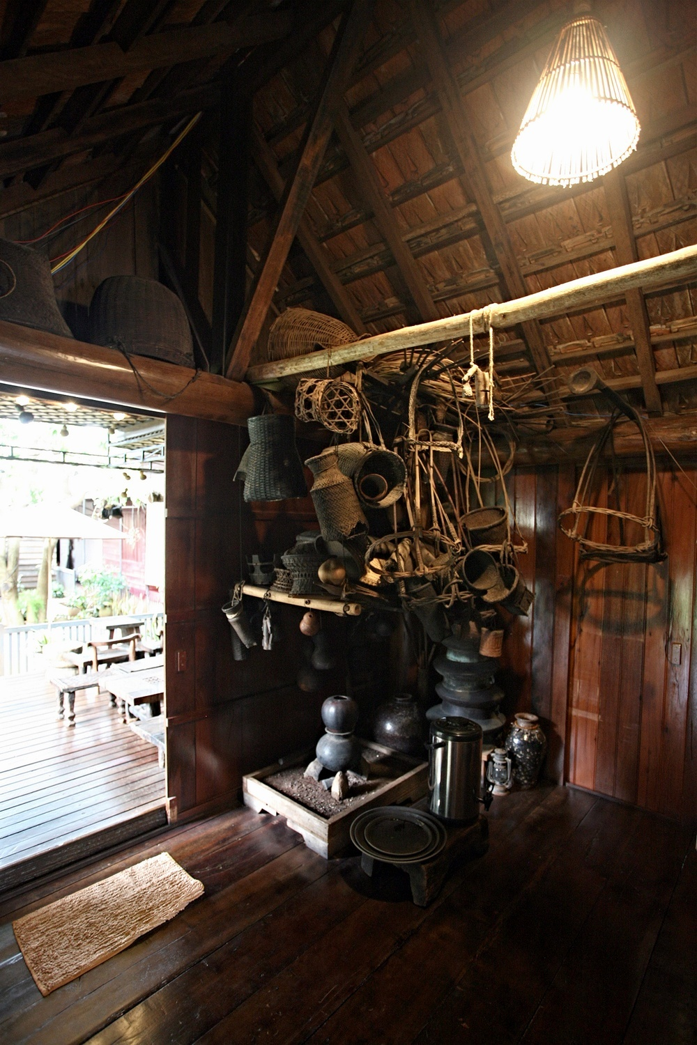 Coffee shop in the Central Highlands traditional longhouses